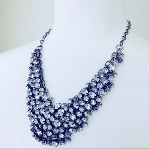 Clear Crystals Pewter Setting Necklace